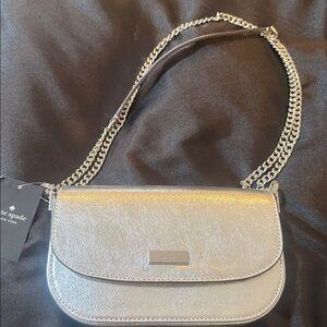 Metallic Silver Chain Strap Bag